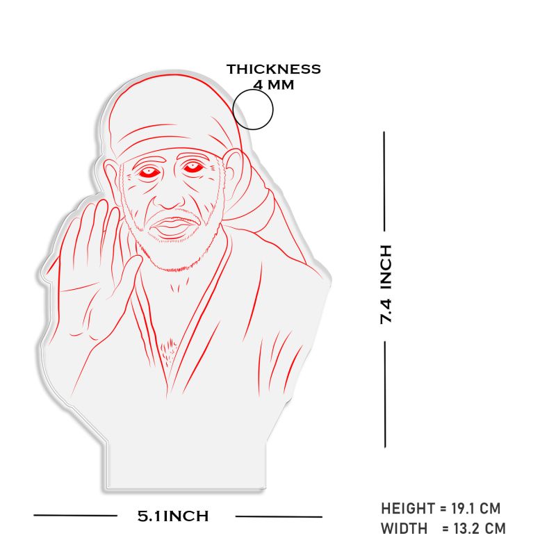 3D Illusion Sai Baba Night lamp multicolored Light Office and Pooja Room Decor